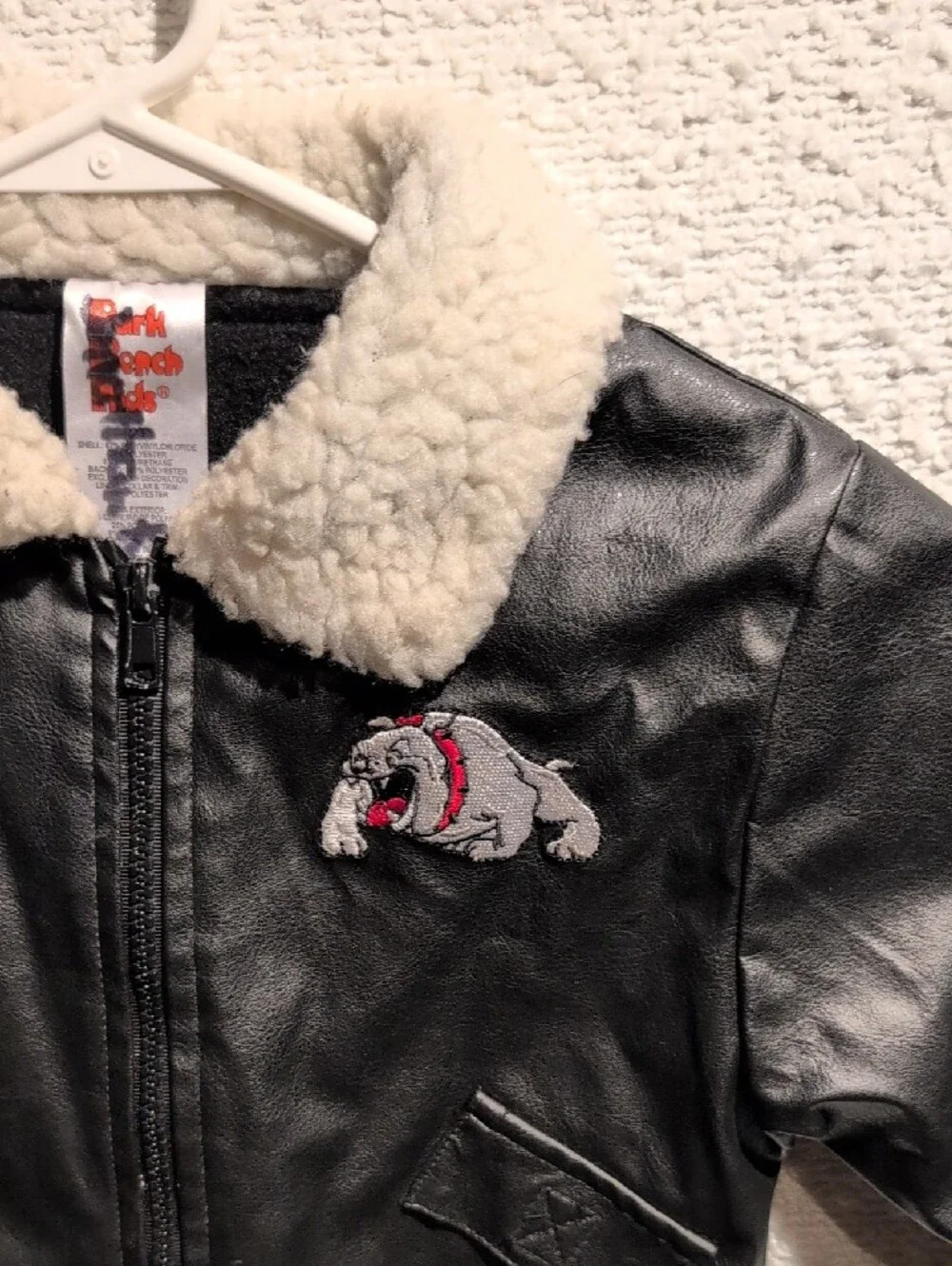 UGA Georgia Bulldogs Vintage Embroidered Leather Bomber Jacket 2T